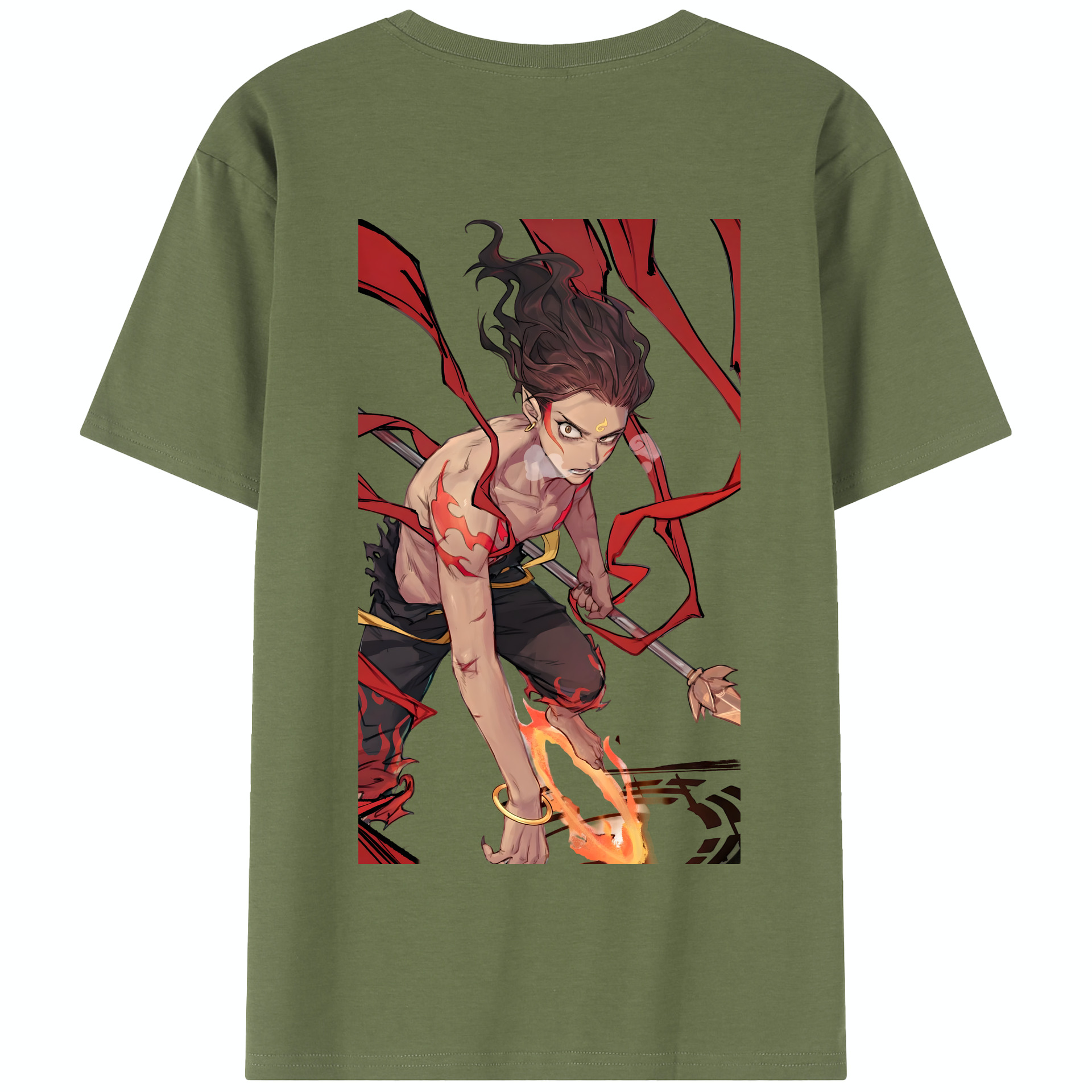（画像用） Ne Zha 2 ナタ 魔童の大暴れ 綿100％半袖Tシャツ（背面プリント）